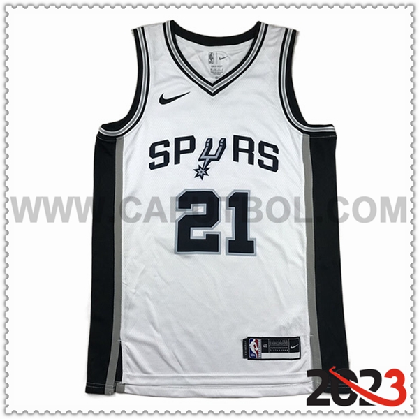 Camisetas San Antonio Spurs (DUNCAN #21) 2023/24 Blanco -02