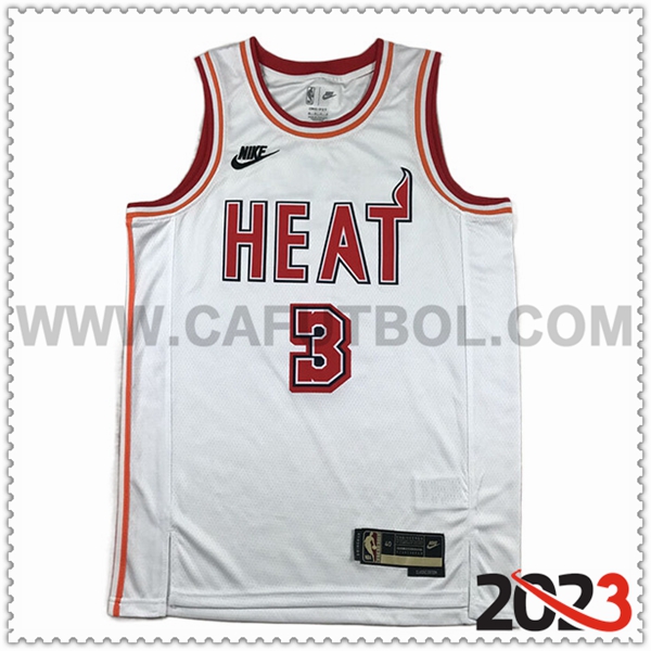 Camisetas Miami Heat (WADE #3) 2023/24 Blanco -04