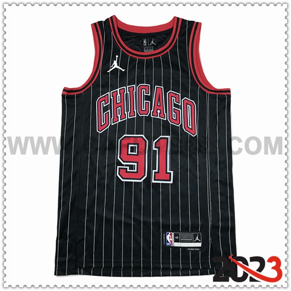 Camisetas Chicago Bulls (RODMAN #91) 2023/24 Negro -02