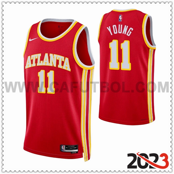 Camisetas Atlanta Hawks (YOUNG #11) 2023/24 Rojo -02