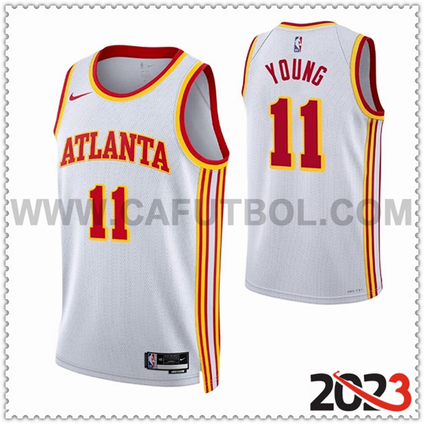 Camisetas Atlanta Hawks (YOUNG #11) 2023/24 Blanco -02