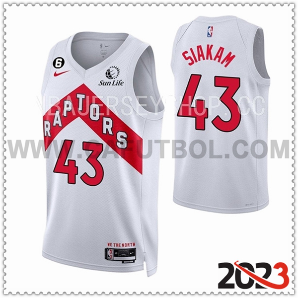 Camisetas Toronto Raptors (SIAKAM #43) 2023/24 Blanco