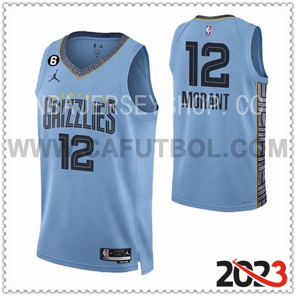 Camisetas Memphis Grizzlies (MORANT #12) 2023/24 Azul Claro -02