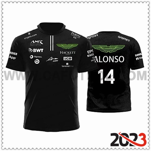 Camiseta de manga corta F1 Aston Martin Team Negro 2023