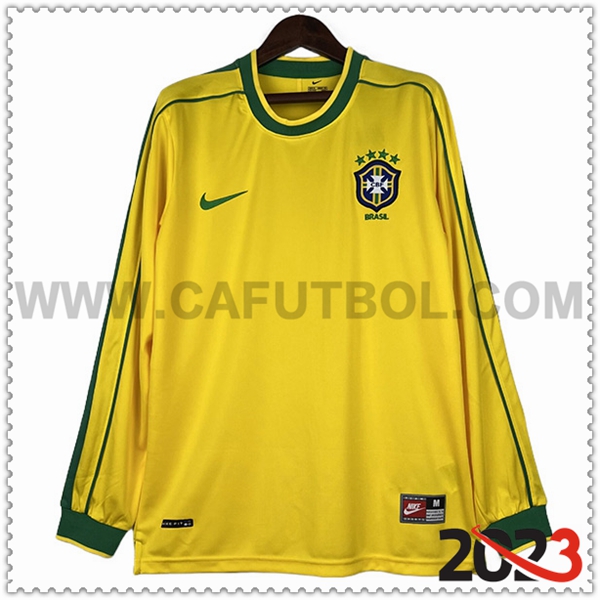 Primera Camiseta Retro Brasil Mangas largas 1998