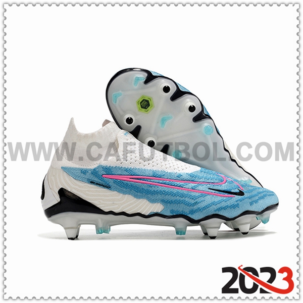 Nike Zapatos de Futbol Phantom- GX Elite DF Link SG Anti Clog Blanco/Azul