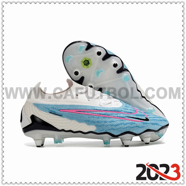 Nike Zapatos de Futbol Phantom GX Elite Link PRO SG Anti Clog Blanco/Azul