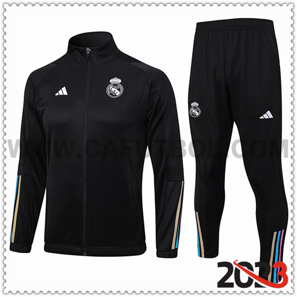 Chaqueta Chandal Futbol Real Madrid Negro 2023 2024