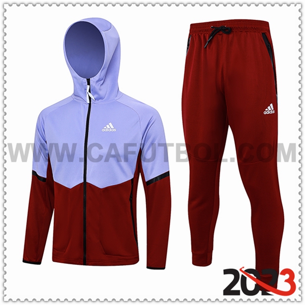 Chaqueta Con Capucha Chandal Rompevientos Adidas Violeta/Rojo 2023 2024