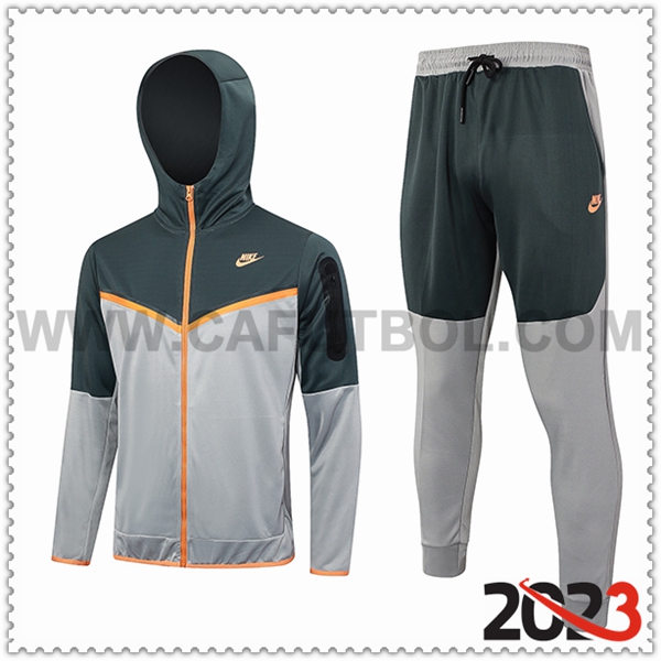 Chaqueta Con Capucha Chandal Rompevientos Nike Gris Claro 2023 2024 -02