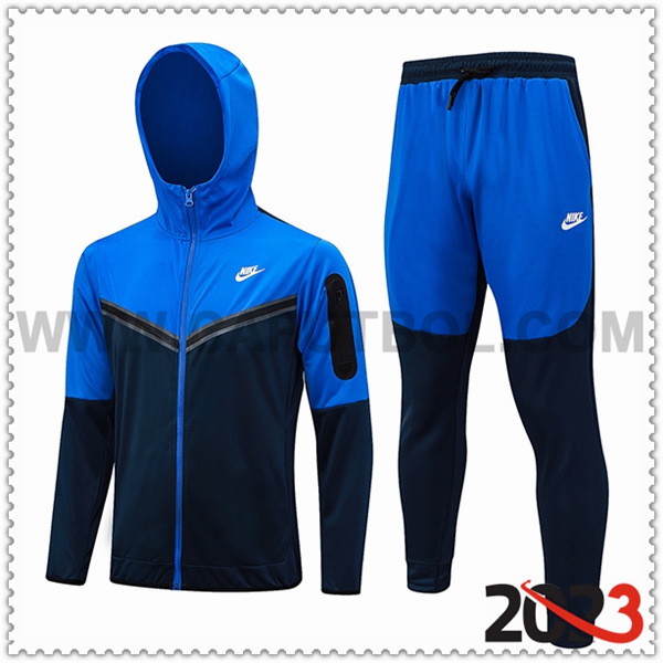 Chaqueta Con Capucha Chandal Rompevientos Nike Azul 2023 2024 -03