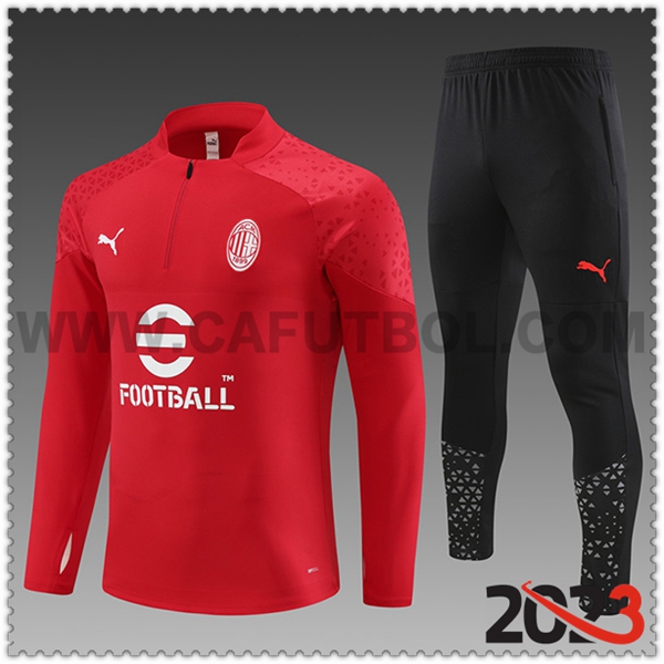 Chandal Futbol AC Milan Ninos Rojo 2023 2024 -02