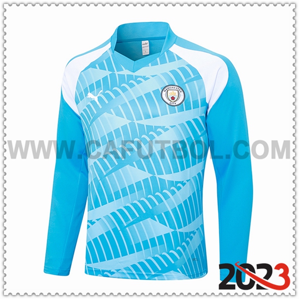 Sudadera Entrenamiento Manchester City Azul 2023 2024