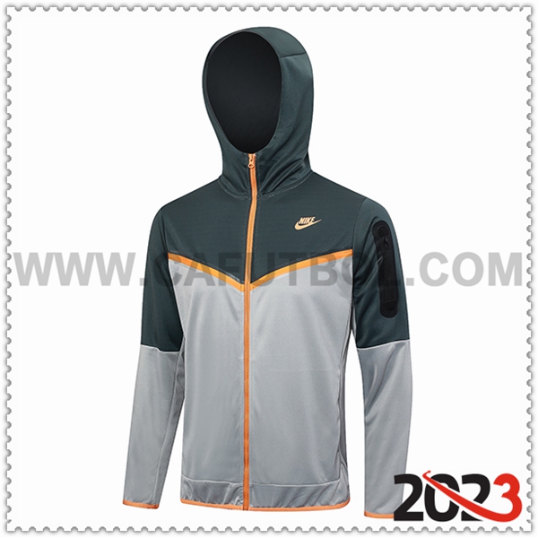 Chaqueta Con Capucha Nike Gris Claro 2023 2024 -02