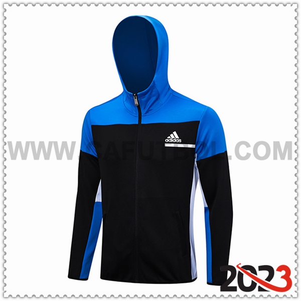 Chaqueta Con Capucha Adidas Negro/Azul 2023 2024