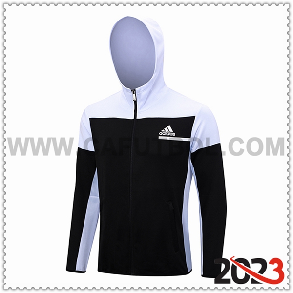 Chaqueta Con Capucha Adidas Negro/Blanco 2023 2024