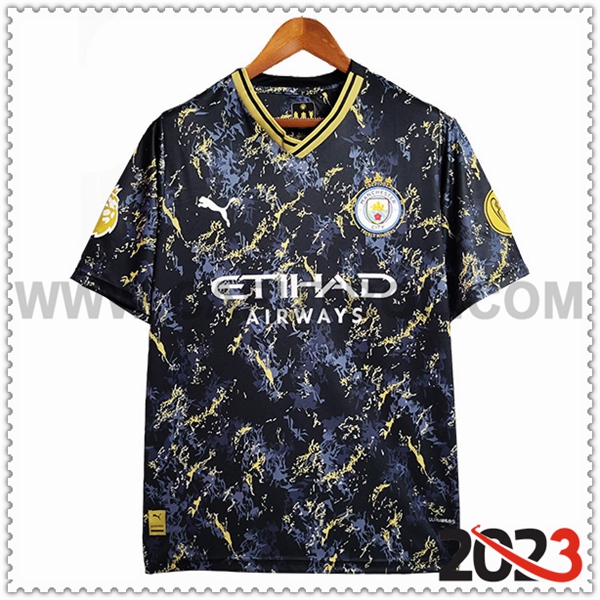 Camiseta Futbol Manchester City Amarillo Negro Edicion especial 2023 2024