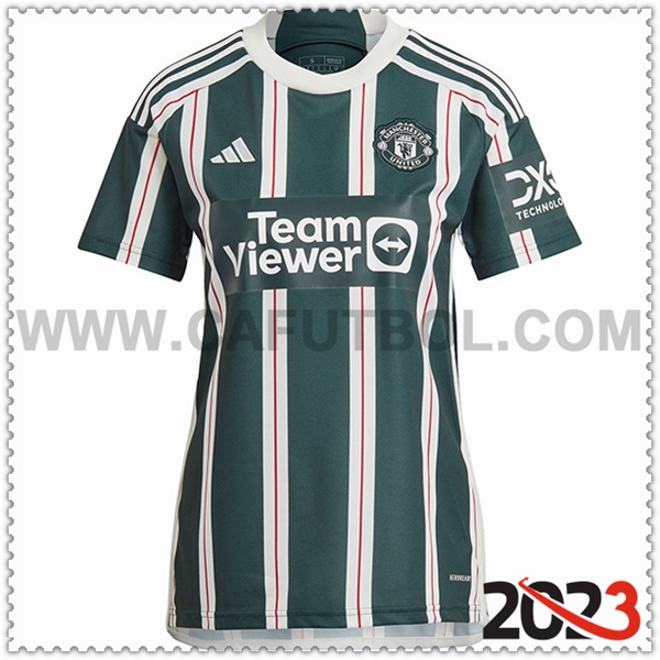 Segunda Camiseta Futbol Manchester United Mujer 2023 2024