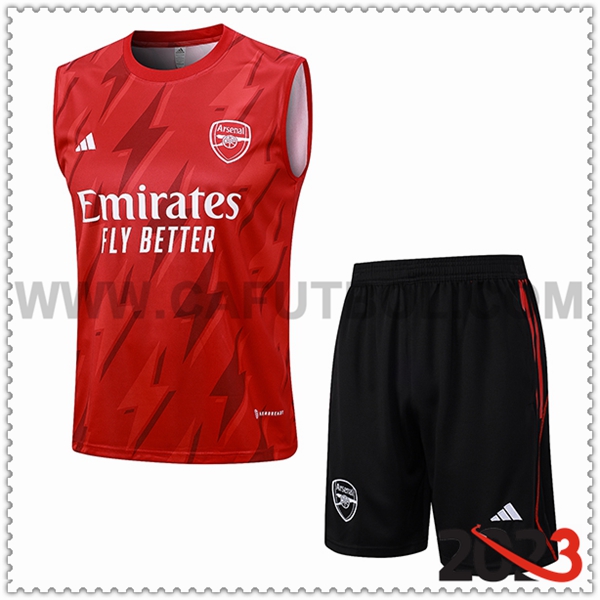 Camiseta Entrenamiento sin mangas + Cortos Arsenal Rojo 2023 2024 -02