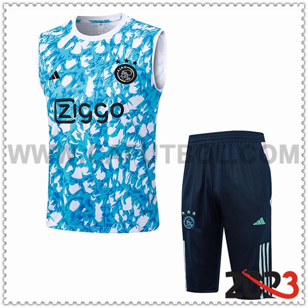 Camiseta Entrenamiento sin mangas + Cortos Ajax Azul Claro 2023 2024