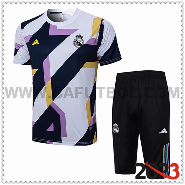 Camiseta Entrenamiento + Cortos Real Madrid Blanco 2023 2024 -08