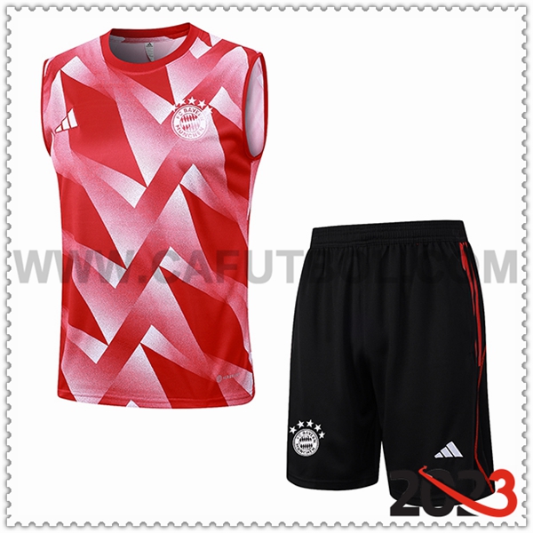 Camiseta Entrenamiento sin mangas + Cortos Bayern Munich Rojo 2023 2024 -03