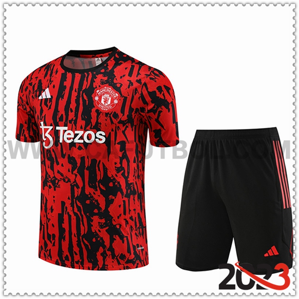 Camiseta Entrenamiento + Cortos Manchester United Rojo 2023 2024