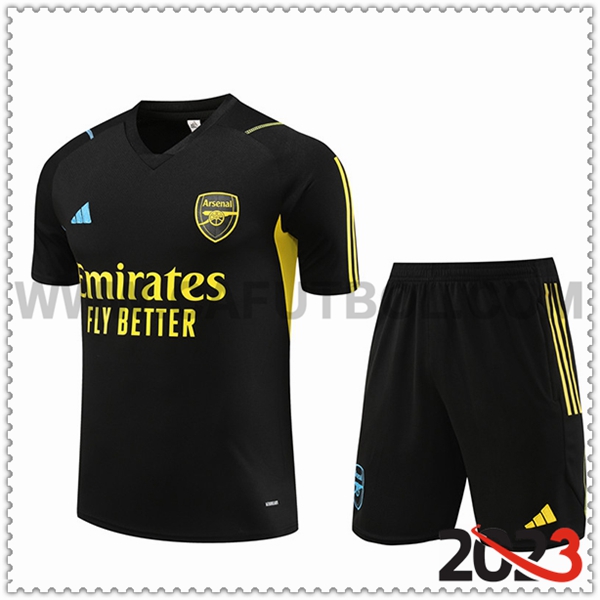 Camiseta Entrenamiento + Cortos Arsenal Negro 2023 2024 -04