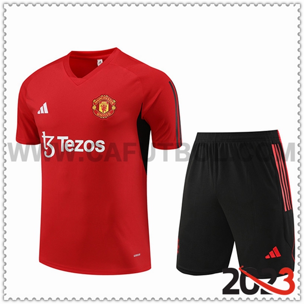 Camiseta Entrenamiento + Cortos Manchester United Rojo 2023 2024 -02