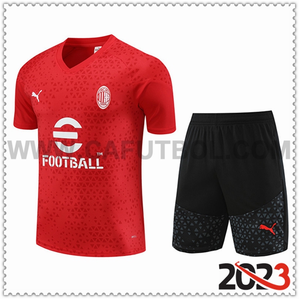 Camiseta Entrenamiento + Cortos AC Milan Rojo 2023 2024