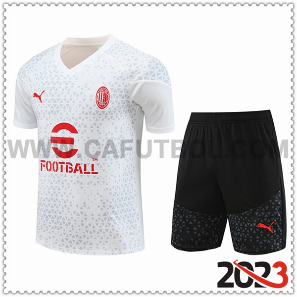 Camiseta Entrenamiento + Cortos AC Milan Blanco 2023 2024