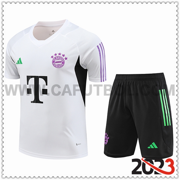 Camiseta Entrenamiento + Cortos Bayern Munich Blanco 2023 2024