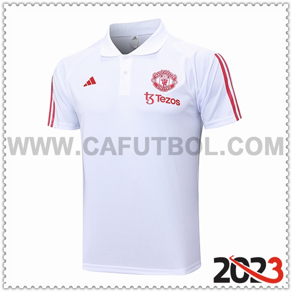 Camiseta Polo Manchester United Blanco 2023 2024 -05