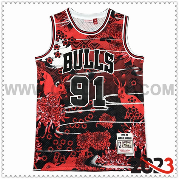 Camisetas Chicago Bulls (RODMAN #91) 2023/24 Rojo -03