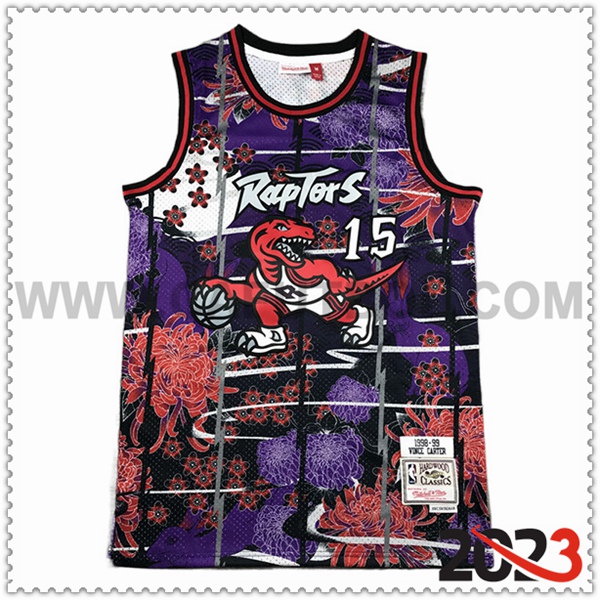 Camisetas Toronto Raptors (CARTER #15) 2023/24 Violeta/Rojo