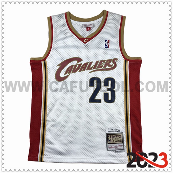 Camisetas Cleveland Cavaliers (JAMES #23) 2023/24 Blanco