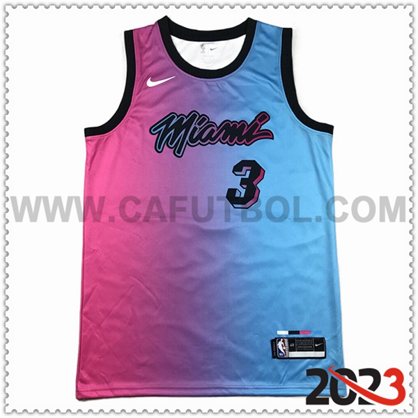 Camisetas Miami Heat (WADE #3) 2023/24 Azul/Violeta