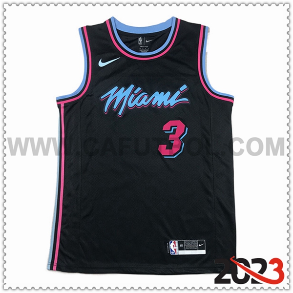 Camisetas Miami Heat (WADE #3) 2023/24 Negro -07