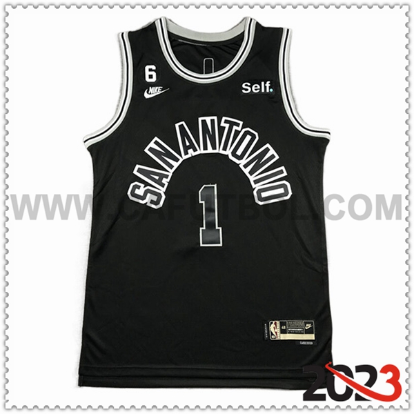 Camisetas San Antonio Spurs (WEMBANYAMA #1) 2023/24 Negro -05