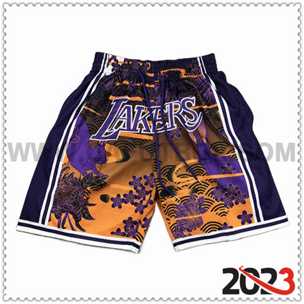 Cortos NBA Los Angeles Lakers 2023/24 Amarillo/Violeta