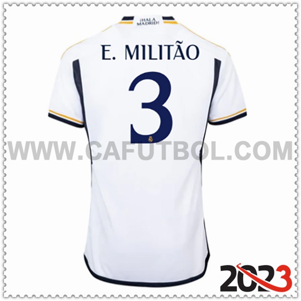 Primera Camiseta Futbol Real Madrid E. MILITÃO #3 2023 2024