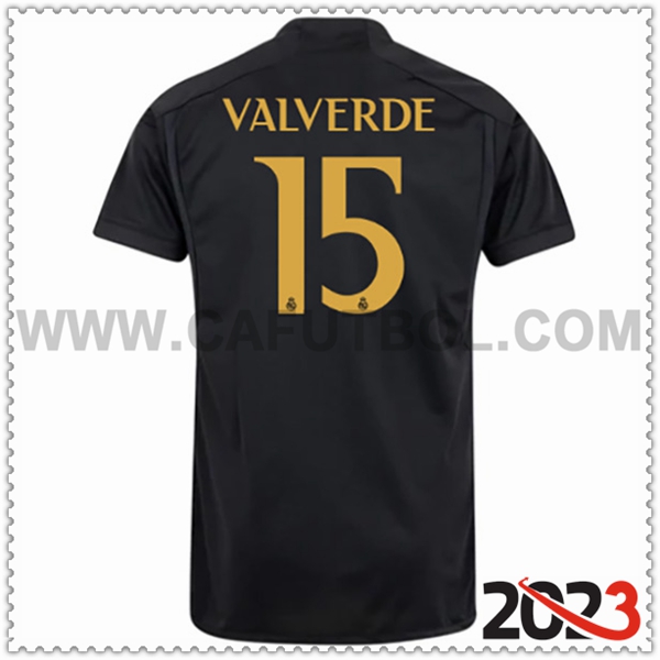 Tercera Camiseta Futbol Real Madrid VALVERDE #15 2023 2024