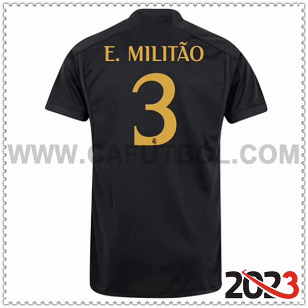 Tercera Camiseta Futbol Real Madrid E. MILITÃO #3 2023 2024