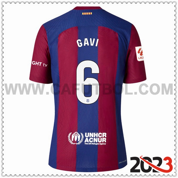 Primera Camiseta Futbol FC Barcelona GAVI #6 2023 2024