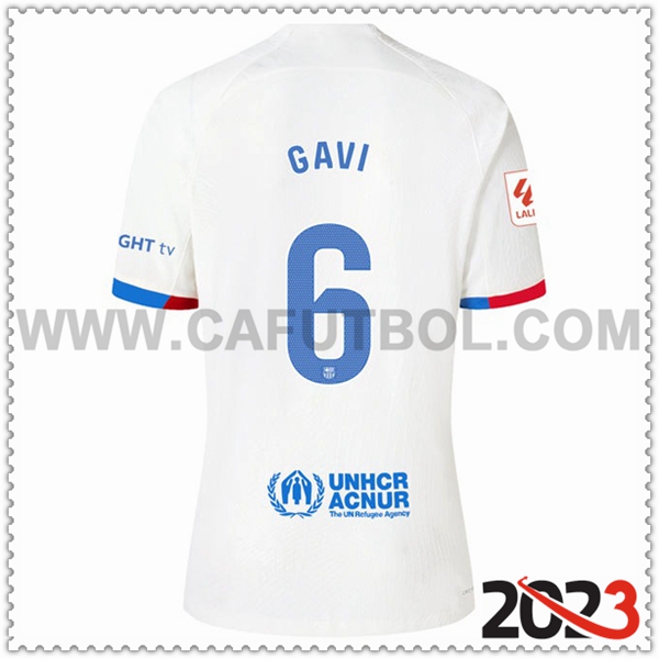 Segunda Camiseta Futbol FC Barcelona GAVI #6 2023 2024