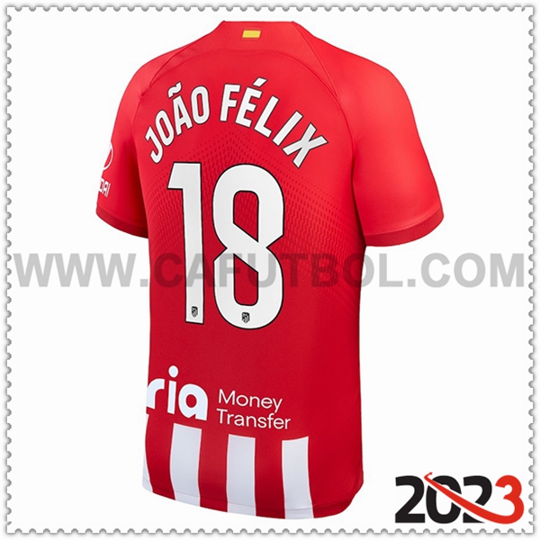 Primera Camiseta Futbol Atletico Madrid JOÃO FÉLIX #18 2023 2024