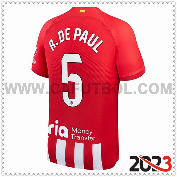 Primera Camiseta Futbol Atletico Madrid R. DE PAUL #5 2023 2024