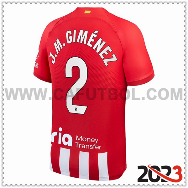 Primera Camiseta Futbol Atletico Madrid J.M. GIMÉNEZ #2 2023 2024