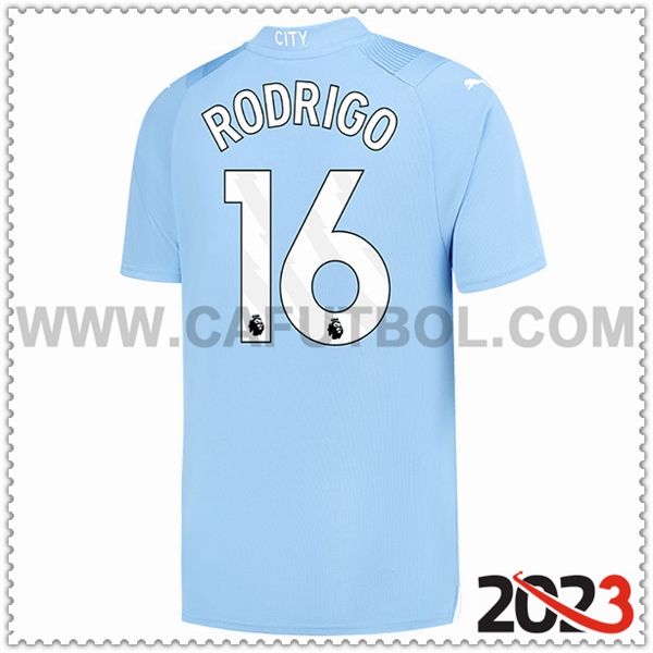 Primera Camiseta Futbol Manchester City RODRIGO #16 2023 2024