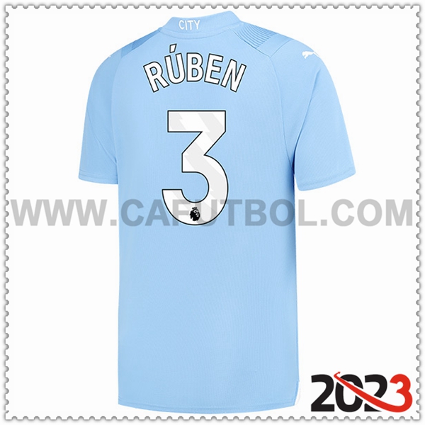 Primera Camiseta Futbol Manchester City RÚBEN #3 2023 2024